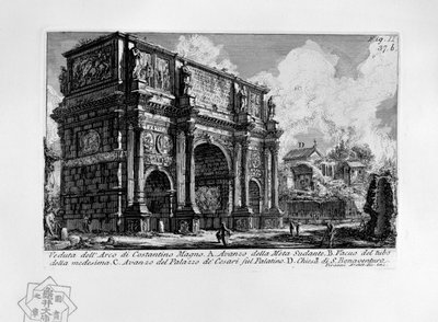 Boog van Constantijn en Meta Sudans (Rome) door Giovanni Battista Piranesi